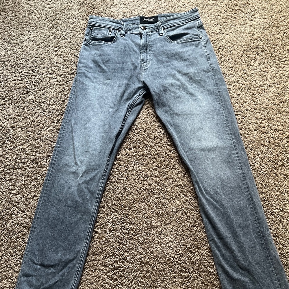 Revtown Men’s Sharp Slim Straight Jeans Steel Grey 32x30 Like New